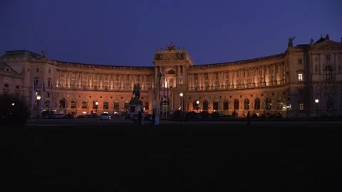 Heros Square in Vienna at night Stock Footage 146453564