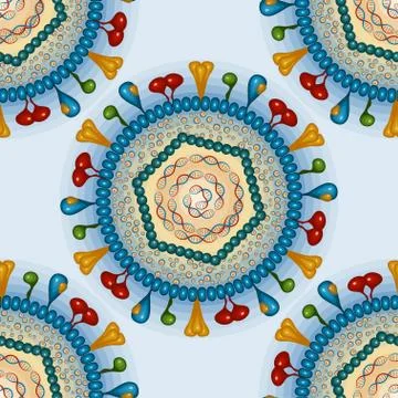 Herpes virus. Seamless pattern. Eps 10 Stock Illustration