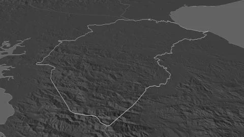 Herrera, Panama. Bilevel elevation map with surface waters Illustrazione stock