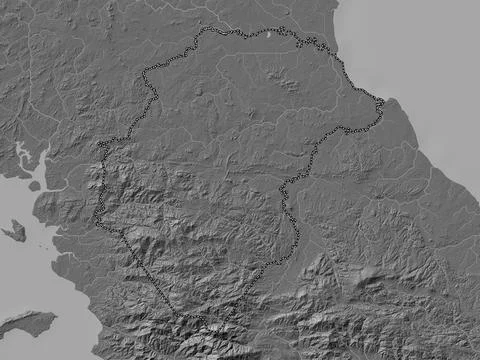 Herrera, Panama. Bilevel elevation map with lakes and rivers Stock Illustration