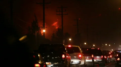 Herriman Utah Fire Clip Traffic Stock Footage