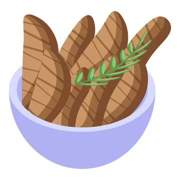 Herring bbq icon isometric vector. Ocean fish Stock Illustration