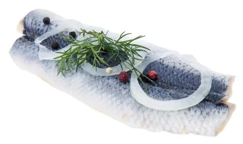 Herring filet isolated on white Stock Photos