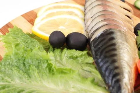 Herring fillets with herbs Stock Photos