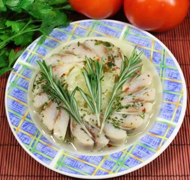 Herring fillets Stock Photos