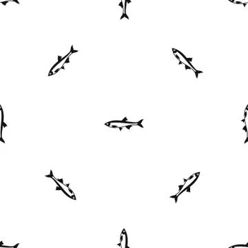 Herring fish pattern seamless black 스톡 일러스트