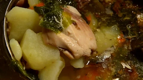 Herring fish soup with nettle Видео 321396814