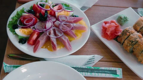 Herring Salad with eggs. Dish Stock Footage 58502759