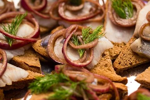 Herring sandwiche snackes Foto stock
