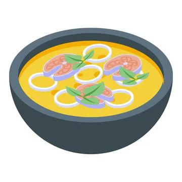 Herring soup icon isometric vector. Ocean fish 스톡 일러스트