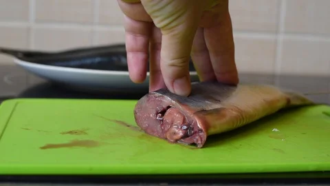 Herring on the table for cooking Video stock 121100337