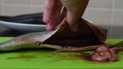 Herring on the table for cooking Video stock 121100378