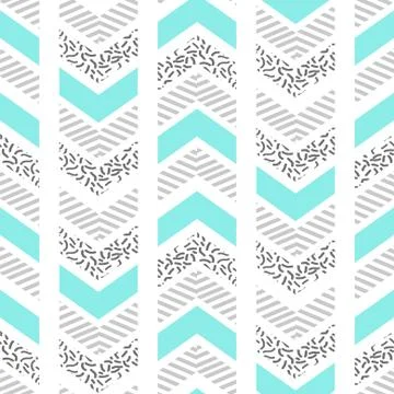 Herringbone abstract seamless pattern in memphis style Illustrazione stock