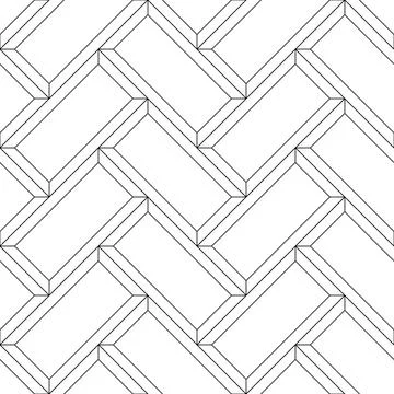 Herringbone floor seamless pattern. Outline editable repeating metro tiles Stock Illustration