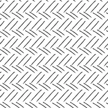 Herringbone hand-drawn line pattern on white background Stock Illustration