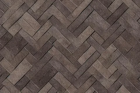 Herringbone pattern surface classic style stone paving, seamless texture 库存插图