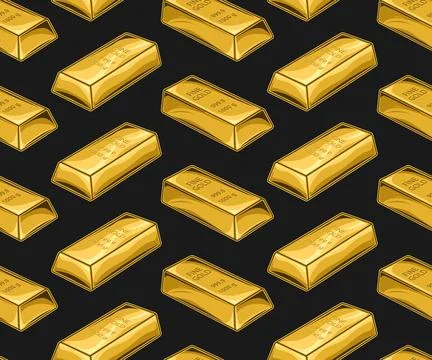 Herringbone pattern with volumetric pure gold bars. Stock Illustration
