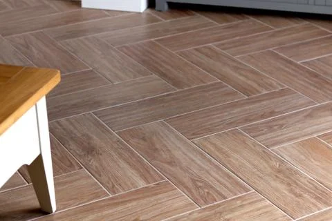 Herringbone Tile Floor Foto stock