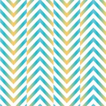 Herringbone zig zag chevron pattern in blue and yellow Stock Illustration