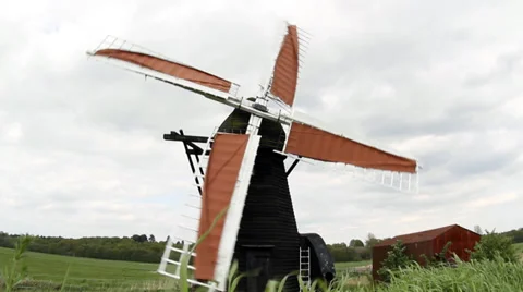 Herringfleet Smock Mill Suffolk, the Broads National Park Stock Footage 36539069