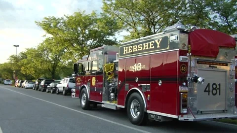 Hershey fire brigade vehicle standing Stock Footage 159908794