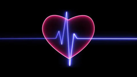 Hert beat cardiogram graph background. Neon pulse line on hospital monitor Stock Illustration