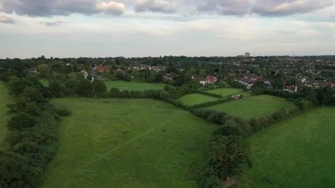Hertfordshire Countryside with Trees (Potters Bar) Stock Footage