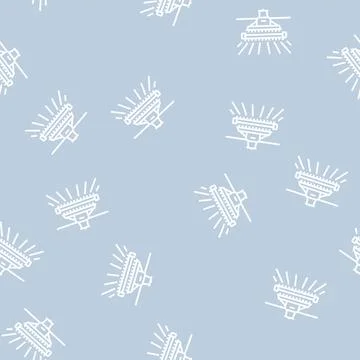 Hervesting machine line seamless pattern イラスト素材