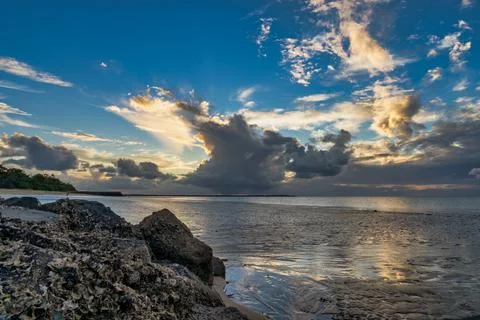 Hervey bay beach dramatic skyline Stock Photos