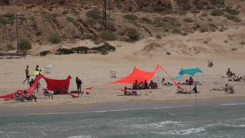 Herzliya beach in the summer Video stock 110863503