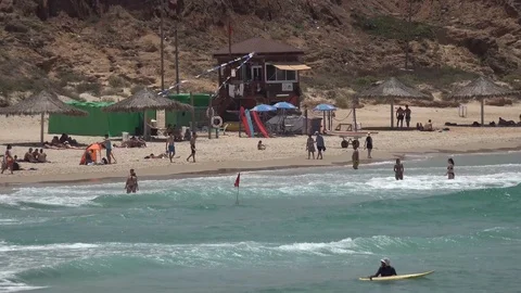 Herzliya beach in the summer Stock Footage 110888716