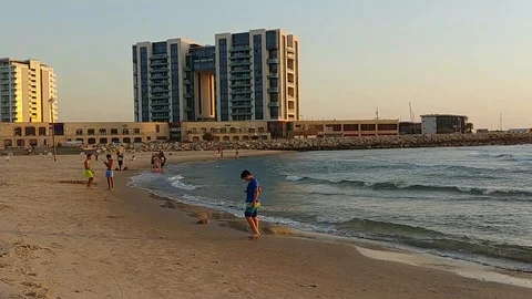 Herzliya Beach - Sunset Video stock 92212160