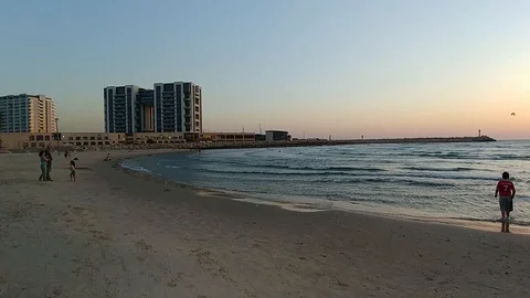 Herzliya Beach - Sunset Video stock 92800585