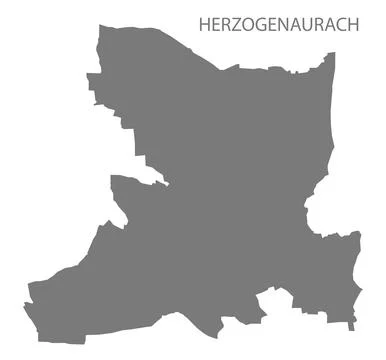 Herzogenaurach German city map grey illustration silhouette shape Stock Illustration