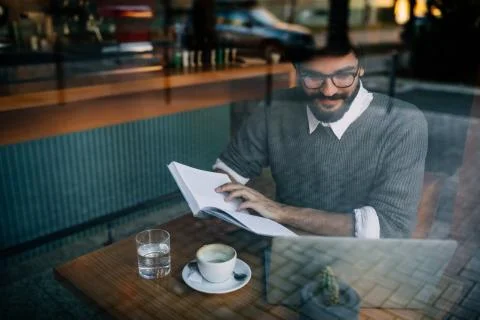 He's concentrated on the task Stock Photos