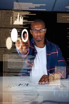 Hes an expert encoder. Cropped shot of a young male programmer working on com 스톡 사진
