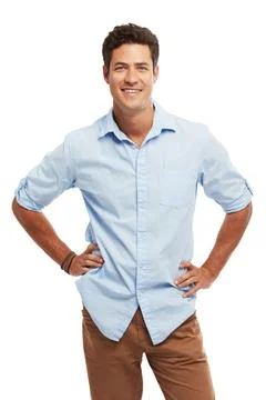 Hes got an expression for every occassion. Studio shot of handsome, expressive Stock Photos