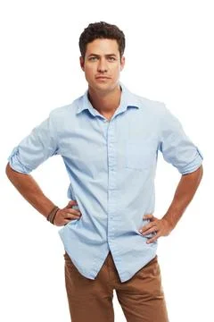 Hes got an expression for every occassion. Studio shot of handsome, expressive Stock Photos