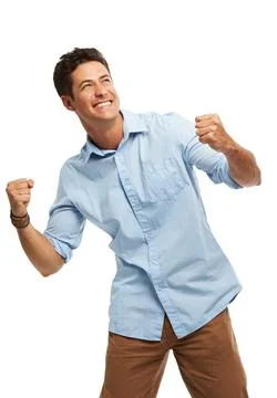 Hes got an expression for every occassion. Studio shot of handsome, expressive Stock Photos