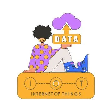 He's got a grip on cloud storage. Stock Illustration