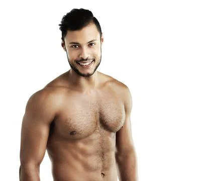 Hes in tiptop shape. Studio portrait of an athletic young man posing against a Stock Photos
