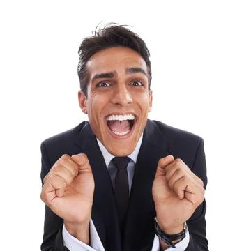 Hes unable to hide his excitement for business. Portrait of an ecstatic and Stock Photos