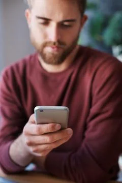 He's waiting for a message Stock Photos