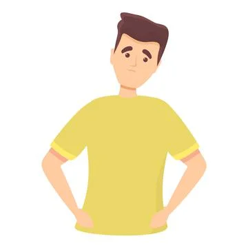 Hesitant boy icon cartoon vector. Vuca uncertainty Illustrazione stock