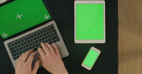 Hesitating to type something on a laptop Stock Photos