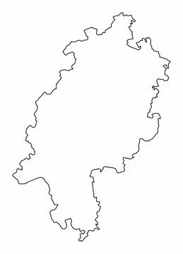 Hesse outline map Stock Illustration