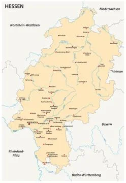 Hesse state vector map in german language 스톡 일러스트