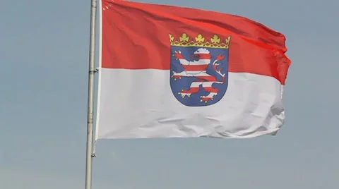 Hessen flag Stock Footage