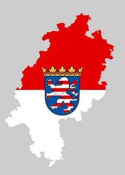 Hessen map and flag vector silhouette illustration Stockillustratie
