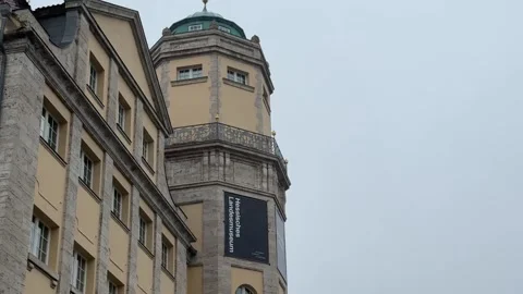 The Hessian State Museum in Kassel is located on Brüder-Grimm-Platz. Stock Footage 258754435